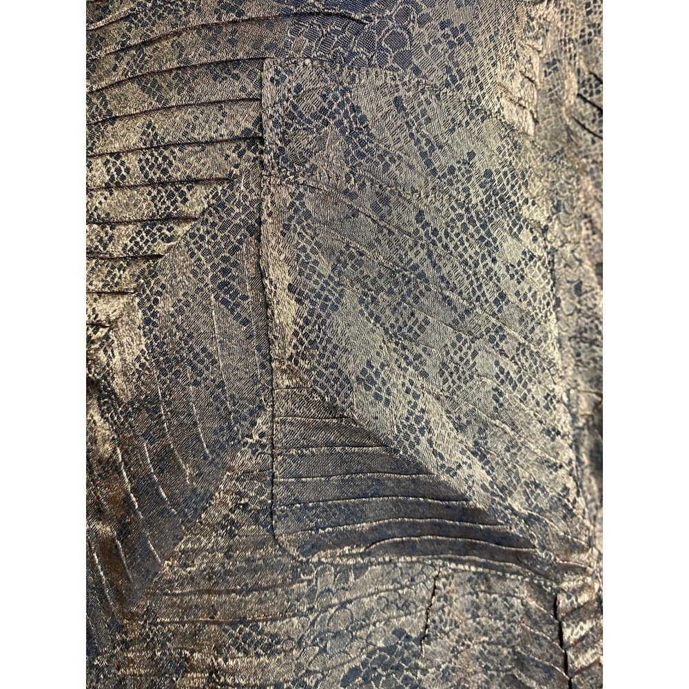 Chico's Metallic Bronze Snake Leaf Print Button Jacket Top Size 3 (L/XL) - Picture 11 of 16